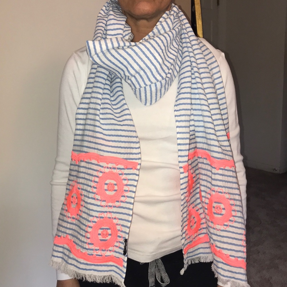 J.Crew blue and white scarf